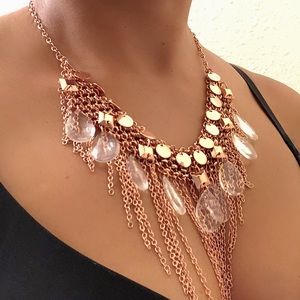 Rose Gold tone cascading necklace